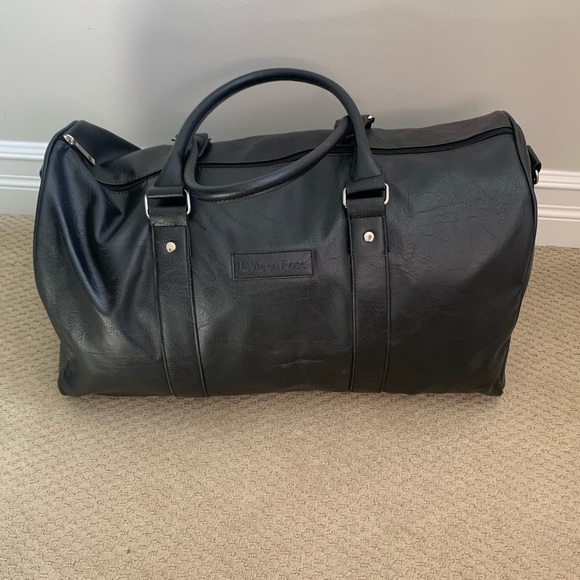 La Vie en Rose Black faux leather weekender bag - Picture 1 of 2